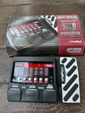 DigiTech BP355 Modeling Bass Processor Pedal in black with main foot pedal and six multi-knob effects