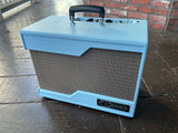 Light blue tolex, with grey grill cloth, Carr Raleigh 1 x 10 Combo amplifier