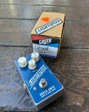 Greer Amps Lightspeed Organic Overdrive, light blue guitar pedal with three control knobs, single button footswitch