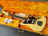 2019 Fender American Vintage Thin Skin 1965 Jaguar Vintage White, tortoise pick-guard, rosewood fretboard, vintage white headstock