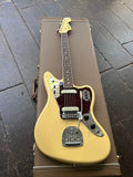 2019 Fender American Vintage Thin Skin 1965 Jaguar Vintage White, tortoise pick-guard, rosewood fretboard, vintage white headstock