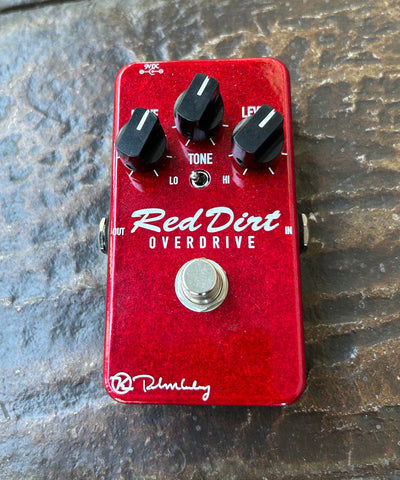 Red Keeley Red Dirt Overdrive, guitar pedal with three control knobs, single button footswitch