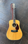 Top view Spruce top tortoise pick guard, ebony fret board, vine pearl inlay, with rosewood headstock 