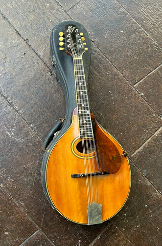 1924 Gibson A2-Z Mandolin Snake Head, spruce top oval body, rosewood fretboard and pearl dot inlays, with black headstock