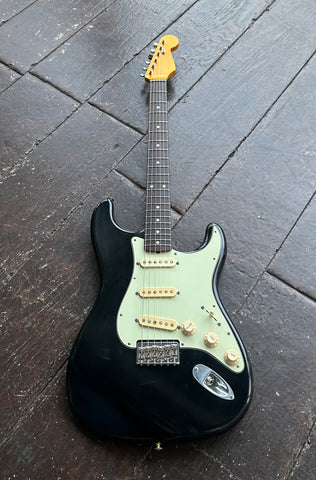 Custom Partscaster in black with cream pickguard and pick-ups, chrome hardware, rosewood neck and maple headstock