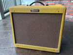 Fender Blues Junior Tweed amplifier with brown grill cloth