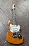 1964-66 Teisco TG-64 Carmel finish, metal pick guard and rosewood fretboard with maple headstock, decrotive metal cover