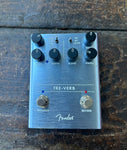 Fender Tre-Verb Tremolo/Reverb Pedal light blue metal finish, six control knobs and two button foot switch