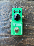 Light green Ibanez Tube Screamer Mini, single knob control, single button footswitch