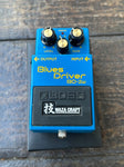 BOSS BD-2W Blues Driver Waza Craft blue with three knob controls 