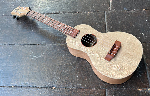 Fred Shields Tenor Ukulele, Sycamore Top Mahogany back and sides, sycamore heastock