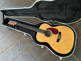 Spruce top martin, with red tortoise pick guard, dark wood fretboard, martin wood headstock