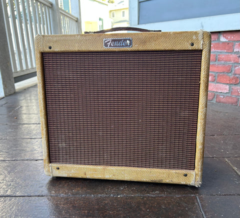 1957 Fender Princeton Tweed 5F2 Narrow Panel Amplifier, tweed enclosure, brown grill cloth