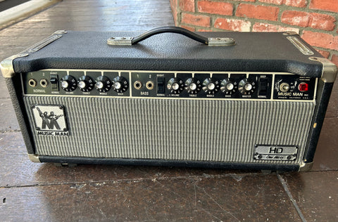 Music Man HD One Thirty Tube Head, black tolex, grey grill cloth, black control panel with knobs