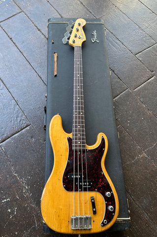 1963 Fender Precision bass natural finish, tortoise pick guard , rosewood neck and maple headstock