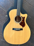 top view close up of Martin body, Spruce top, tortoise pick guard, ebony bridge