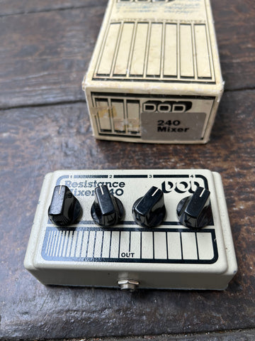 DOD Resistance Mixer 240 tan guitar pedal with four control knobs