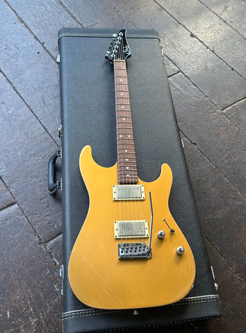 Suhr Pete Thorn Signature Standard Vintage Gold electric guitar with rosewood fretboard and black headstock