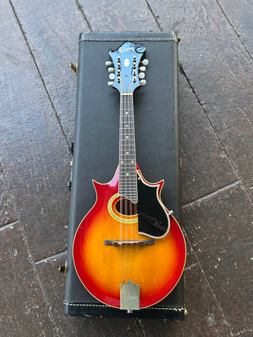 1968 Gibson A-5 Florentine Artist Model Carved Top Mandolin Cherry Sunburst with rosewood bridge and rosewood fingerboard , black headstock