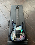 Badlands Guitar Co. GX1 Holoflash, muticolor finish top, with black hardware and pick-ups and ebony neck with black headstock