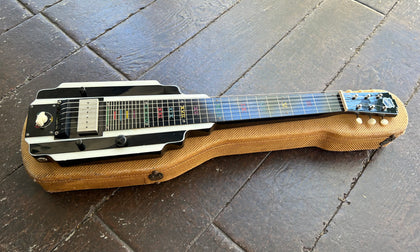 National Lapsteel, black with white trim, black headstock