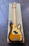 Brown Sunburst 1982 Fender P-bass 57 Reissue with maple fretboard and maple neck 