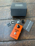 Orange MXR Guitar pedal with single black knob control and metal single button foot switch