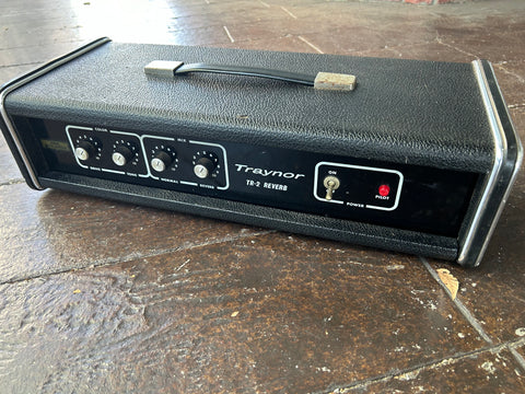 Black Traynor TR-2 Reverb unit, black tolex, four knob controls
