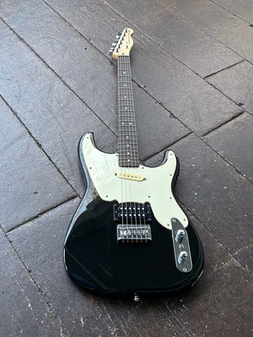 Squier 51 electric guitar in black finish with white pick-guard, rosewood neck, maple headstock