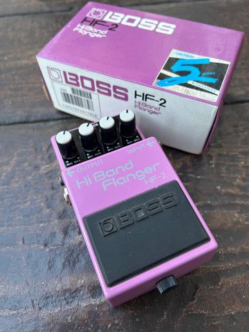 Pink Boss HF-2 Hi Band Flanger, four knob control effects pedal